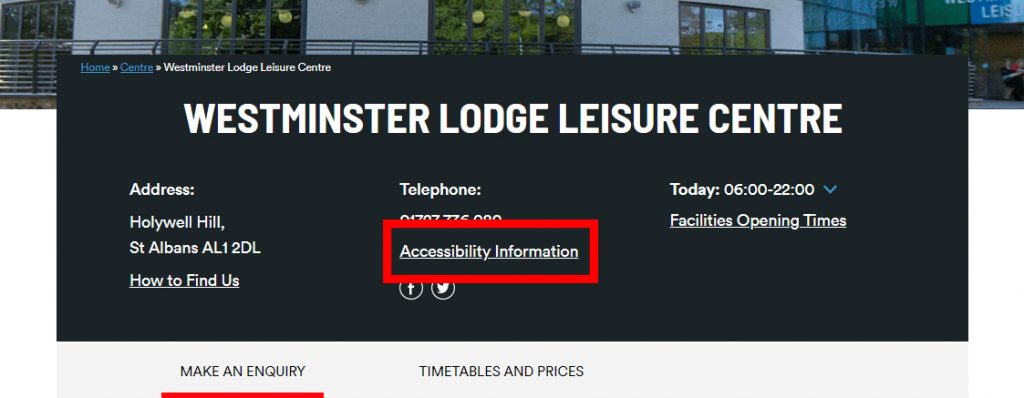 Centre Accessibility Panel