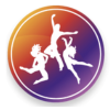 synergy logo featuring three people jumping.